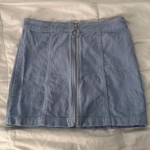 Blue corduroy pencil skirt